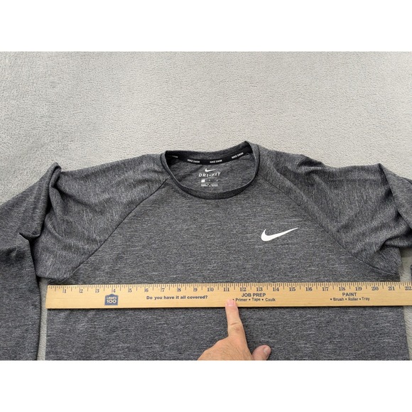 Nike Swim Dri-FIT UPF 40+ Long Sleeve Shirt Rash Guard Heather Gray Mens Large - Picture 6 of 12
